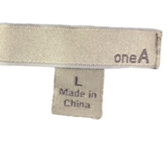 One A Elastic Waist Open Front Rolled Collar Horizontal Stripe Cardigan Size L - Picture 10 of 11